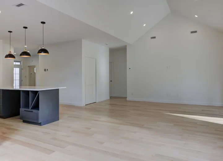 Îlot de quartz et luminaires